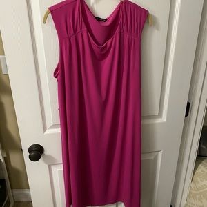 Sleeveless Pink Jersey Knee Length Dress